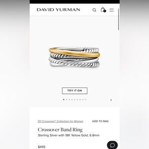 David Yurman cross over ring